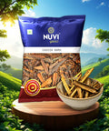 High-quality Cassia Bark package by NUVI Spicez with whole spice in a bowl, perfect for Indian cooking.
