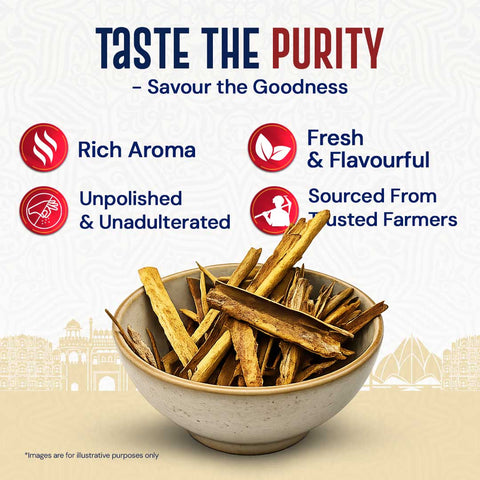 Cassia Bark in a bowl highlighting rich aroma, freshness, and sourcing from trusted farmers.