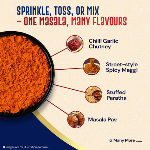 Best Vada Pav Masala for Chilli Garlic Chutney, Street-style Spicy Maggi, Stuffed Paratha, and Masala Pav.