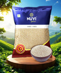 NUVI Spicez Khas Khas (poppy seeds) in a bag with a bowl of seeds, representing authentic Indian flavors.